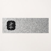 Silver glitter sparkles Monogram Yogamat (Voorkant (horizontaal))