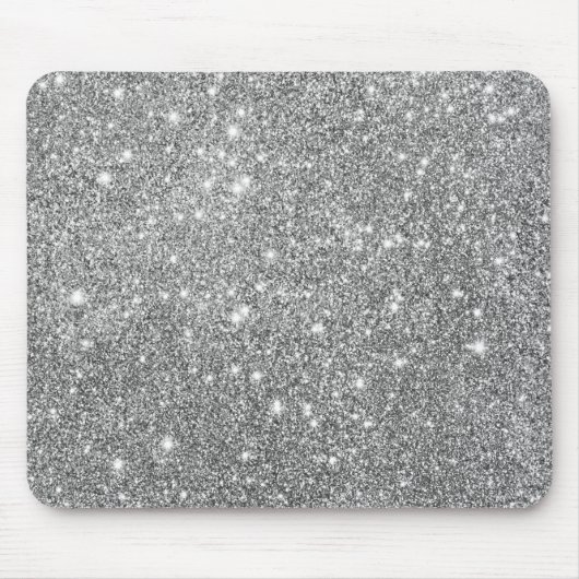 Silver Glitter Sparkles Muismat (Voorkant)