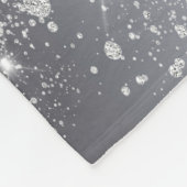 Silver glitter sparkles name fotoscript stijlvol fleece deken (Hoek)