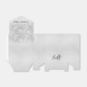 Silver glitter sparkles name script bedankt bedankdoosjes (Uitgevouwen)