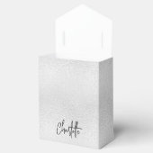 Silver glitter sparkles name script bedankt bedankdoosjes (Geopend)