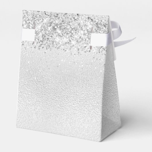 Silver glitter sparkles name script bedankt bedankdoosjes (Achterkant)