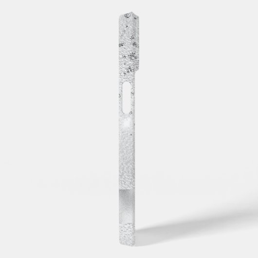 Silver glitter sparkles name script stijlvol Case-Mate iPhone case (Achterkant / Rechts)