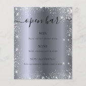 Silver glitter sparkles script bar menu (Voorkant)