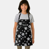 Silver glitter sparkles Stars Patroon Monogram Schort (Insitu)