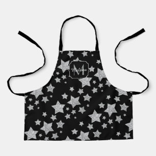 Silver glitter sparkles Stars Patroon Monogram Schort