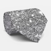 Silver Glitter Sparkles Stropdas (Opgerold)