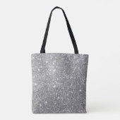 Silver Glitter Sparkles Tote Bag (Achterkant)