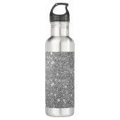 Silver Glitter Sparkles Waterfles (Voorkant)