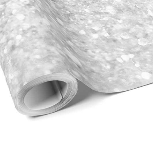 Silver Glitter Sparkley Cadeaupapier (Rol Hoek)