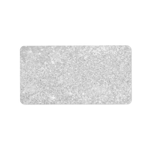 Silver Glitter Sparkley Etiket (Voorkant)