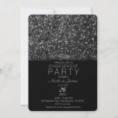Silver Glitter Sparkling Lights Engagement Party Kaart (Voorkant)