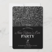 Silver Glitter Sparkling Lights New Years Eve Kaart (Voorkant)