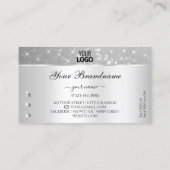 Silver Glitter Sparkling Stars Diamonds en Logo Visitekaartje (Achterkant)