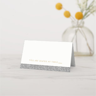 Silver Glitter Sparkly Grey Escort Place Kaarten Plaatskaartje