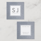 Silver Glitter Sparkly Moderne Interior Designer Vierkante Visitekaartje (Voorkant / Achterkant)