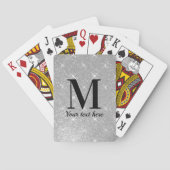 Silver glitter sparky shin custom monogram pokerkaarten (Achterkant)