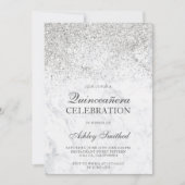 Silver glitter sparmer marmer kaart (Voorkant)