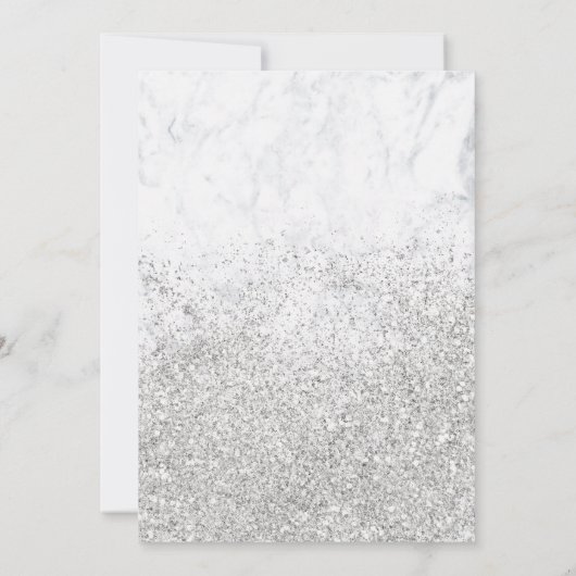 Silver glitter sparmer marmer kaart (Achterkant)