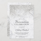 Silver glitter sparmer marmer kaart (Voorkant / Achterkant)