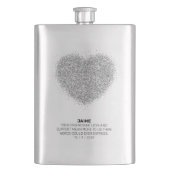 Silver Glitter Specialized BRIDAL PARTY Hip Flask Flacon (Voorkant)