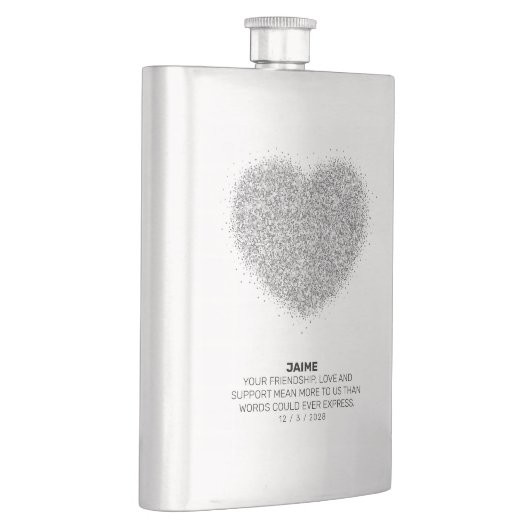 Silver Glitter Specialized BRIDAL PARTY Hip Flask Flacon (Rechts)