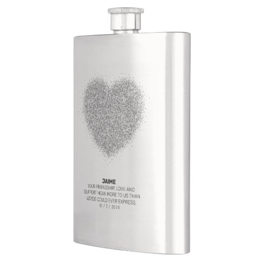 Silver Glitter Specialized BRIDAL PARTY Hip Flask Flacon (Links)