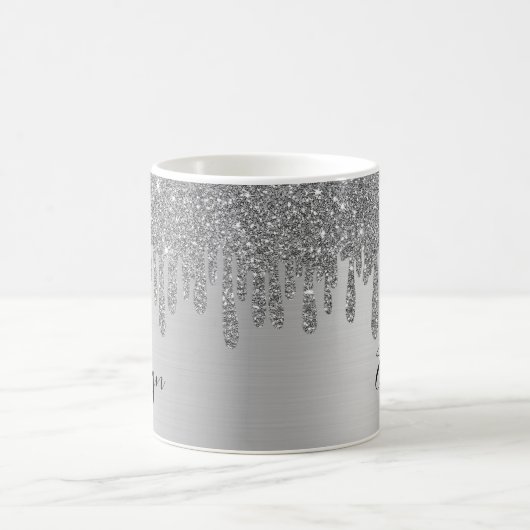Silver Glitter Specialized Ceramic Coffee Mok (Center)