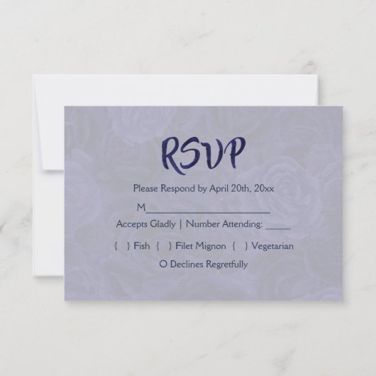 Silver Glitter Splash over Royal Blue Rozen RSVP Kaartje (Achterkant)