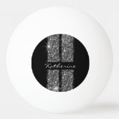 Silver Glitter Sport Racing Stripes Pingpongbal (Achterkant)