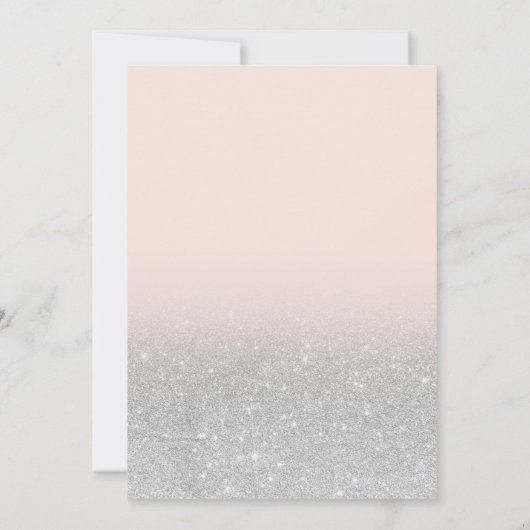 Silver glitter star moon cloud baby shower kaart (Achterkant)