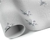 Silver Glitter Stars Kerstfeestdag Cadeaupapier (Rol Hoek)