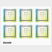 Silver Glitter Stars Product Labels Blauwgroen Gee (Vel)