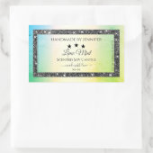 Silver Glitter Stars Product Labels Blauwgroen Gee (Tas)