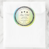 Silver Glitter Stars Product Labels Blauwgroen Gee (Tas)