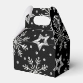 Silver Glitter Stars & Snowflakes Bedankdoosjes (Voorkant Zijde)