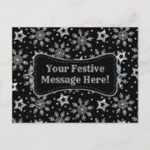 Silver Glitter Stars & Snowflakes Briefkaart (Voorkant)