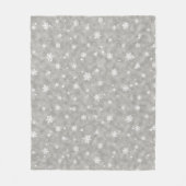 Silver Glitter Stars Snowflakes Fleece Blanket Deken (Voorkant)