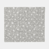 Silver Glitter Stars Snowflakes Fleece Blanket Deken (Voorkant (Horizontaal))