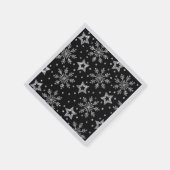 Silver Glitter Stars & Snowflakes Napkins Servet (Hoek)