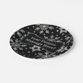 Silver Glitter Stars & Snowflakes Papieren Bordje (Gekanteld)