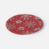 Silver Glitter Stars & Snowflakes Papieren Bordje (Gekanteld)