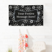 Silver Glitter Stars & Snowflakes Spandoek (Insitu)