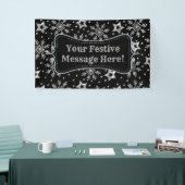 Silver Glitter Stars & Snowflakes Spandoek (Beurs)