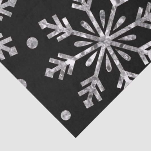 Silver Glitter Stars & Snowflakes Tissuepapier (Detail)