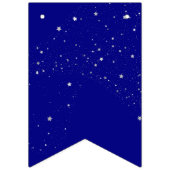 Silver Glitter Stars Verjaardag op Donkerblauw Ele Vlaggetjes (Eerste vlag)