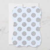 Silver Glitter Stippen Baby shower Invitation Card Kaart (Achterkant)