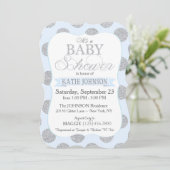 Silver Glitter Stippen Baby shower Invitation Card Kaart (Staand voorkant)