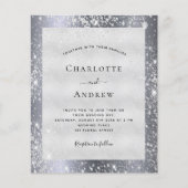 Silver glitter stofelegant bruiloft flyer (Voorkant)