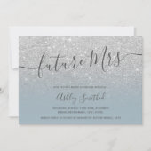 Silver glitter stoffig blauw Mrs vrijgezellenfeest Kaart (Voorkant)